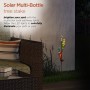 37" SOLAR GLASS BOTTLE CANDELABRA GARDEN STAKE WITH LED LIGHTS 