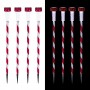 Alpine Corporation Holiday Striped Pathway Garden Stake with Solar LED Lights, 4-Pack