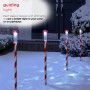 Alpine Corporation Holiday Striped Pathway Garden Stake with Solar LED Lights, 4-PackAlpine Corporation Holiday Striped Pathway Garden Stake with Solar LED Lights, 4-Pack