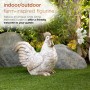 White and Gray Rooster Statue