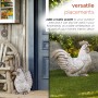 White and Gray Rooster Statue