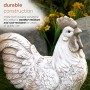 White and Gray Rooster Statue