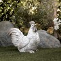 White and Gray Rooster Statue