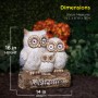 16" Solar Owl Family Welcome Statue