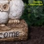 16" Solar Owl Family Welcome Statue
