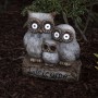 16" Solar Owl Family Welcome Statue