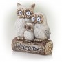 16" Solar Owl Family Welcome Statue