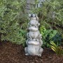 23" Solar Stacked Frogs Garden Statue with LED Lights