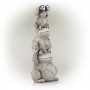 23" Solar Stacked Frogs Garden Statue with LED Lights