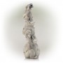 23" Solar Stacked Frogs Garden Statue with LED Lights