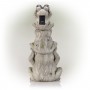 23" Solar Stacked Frogs Garden Statue with LED Lights