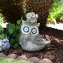15" Solar Owl and Owlet Garden Statue with LED Lights