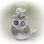 15" Solar Owl and Owlet Garden Statue with LED Lights
