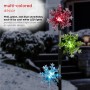 SOLAR 3-TIER SNOWFLAKE STAKES W/3 COOL WHITE LEDS - SET OF 2 