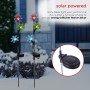SOLAR 3-TIER SNOWFLAKE STAKES W/3 COOL WHITE LEDS - SET OF 2 