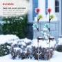SOLAR 3-TIER SNOWFLAKE STAKES W/3 COOL WHITE LEDS - SET OF 2 