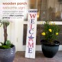 Alpine Corporation 48"H Indoor/Outdoor Wooden American Porch "Welcome" Sign, Red/White/Blue