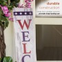 Alpine Corporation 48"H Indoor/Outdoor Wooden American Porch "Welcome" Sign, Red/White/Blue