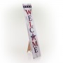 Alpine Corporation 48"H Indoor/Outdoor Wooden American Porch "Welcome" Sign, Red/White/Blue