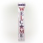Alpine Corporation 48"H Indoor/Outdoor Wooden American Porch "Welcome" Sign, Red/White/Blue