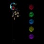 48" Solar Peacock with Color Changing LED Stake