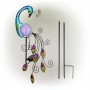 48" Solar Peacock with Color Changing LED Stake