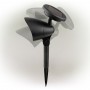 Alpine Corporation 15" Tall Outdoor Solar Powered Pathway LED Light Stakes, Silver Black (Set of 4)