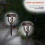 lpine Corporation 17" Tall Super Bright High Lumen Outdoor Solar Powered Pathway Light Stakes, Bronze (Set of 2)