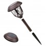 lpine Corporation 17" Tall Super Bright High Lumen Outdoor Solar Powered Pathway Light Stakes, Bronze (Set of 2)
