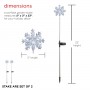 Alpine Corporation 33"H Outdoor Solar 3D Snowflake Garden Lawn Stakes with LED Lights (Set of 2)