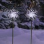 Alpine Corporation 33"H Outdoor Solar 3D Snowflake Garden Lawn Stakes with LED Lights (Set of 2)