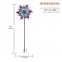 64" FLORAL DUAL SPINNING GARDEN STAKE WITH GEMS 