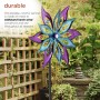 64" FLORAL DUAL SPINNING GARDEN STAKE WITH GEMS 