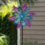 64" FLORAL DUAL SPINNING GARDEN STAKE WITH GEMS 