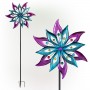 64" FLORAL DUAL SPINNING GARDEN STAKE WITH GEMS 