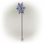 64" Floral Dual Spinning Garden Stake with Gems