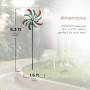 64" Colorful Curved Blade Dual Wind Spinner Garden Stake