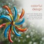 64" Colorful Curved Blade Dual Wind Spinner Garden Stake