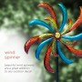 64" Colorful Curved Blade Dual Wind Spinner Garden Stake