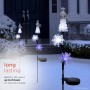 33" Solar Snowman and Snowflakes Christmas Stake with LED Lights