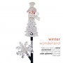33" Solar Snowman and Snowflakes Christmas Stake with LED Lights