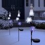 33" Solar Snowman and Snowflakes Christmas Stake with LED Lights
