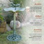 33" Tall Lotus Birdbath & Birdfeeder