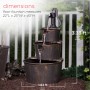 40" Three Tier Pump & Barrels Fountain - Brown