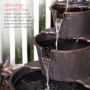 40" Three Tier Pump & Barrels Fountain - Brown