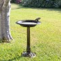 Alpine Corporation 27" Tall Outdoor Antique Style Bronze Birdbath Bowl with Bird Figurine