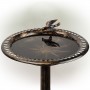 Alpine Corporation 27" Tall Outdoor Antique Style Bronze Birdbath Bowl with Bird Figurine