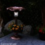 Solar Birdbath with Planter and LED Light