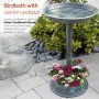 25" Birdbath With Planter Pedestal 
