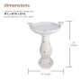 24" Tall Light Brown Antique Ceramic Birdbath